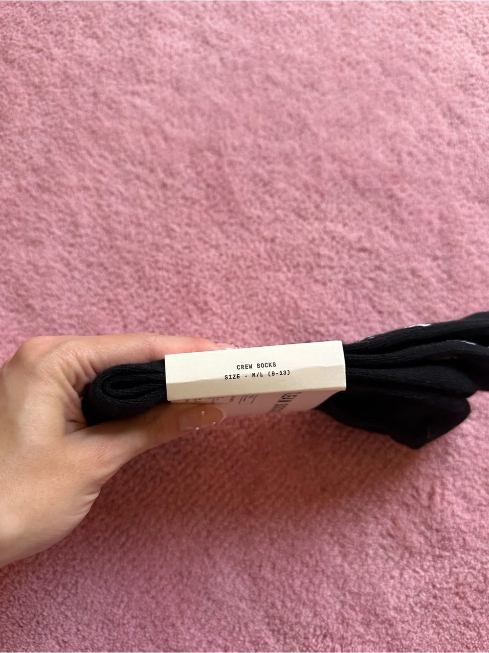 Gallery Dept Black Crew Socks with White Logo